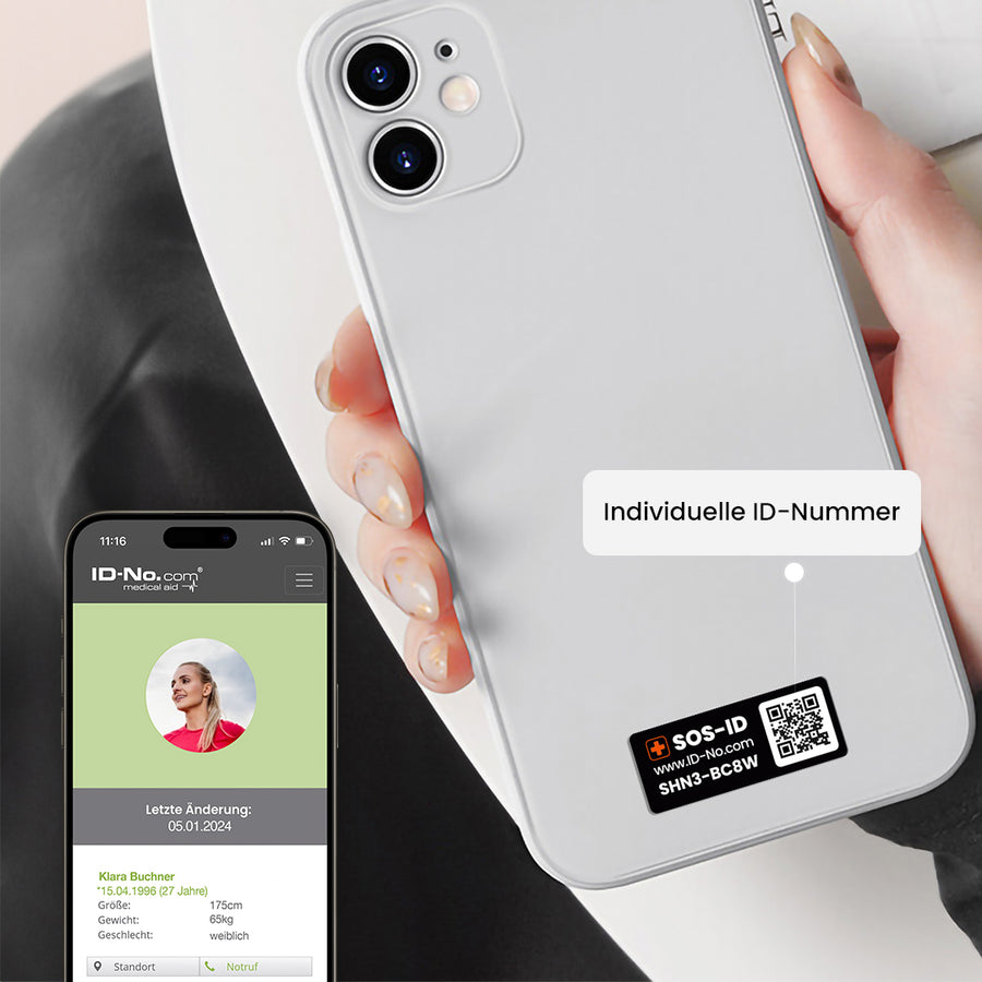 Handy- und Kartenlabel im 2er Set zum Vorteilspreis, Farbe Schwarz