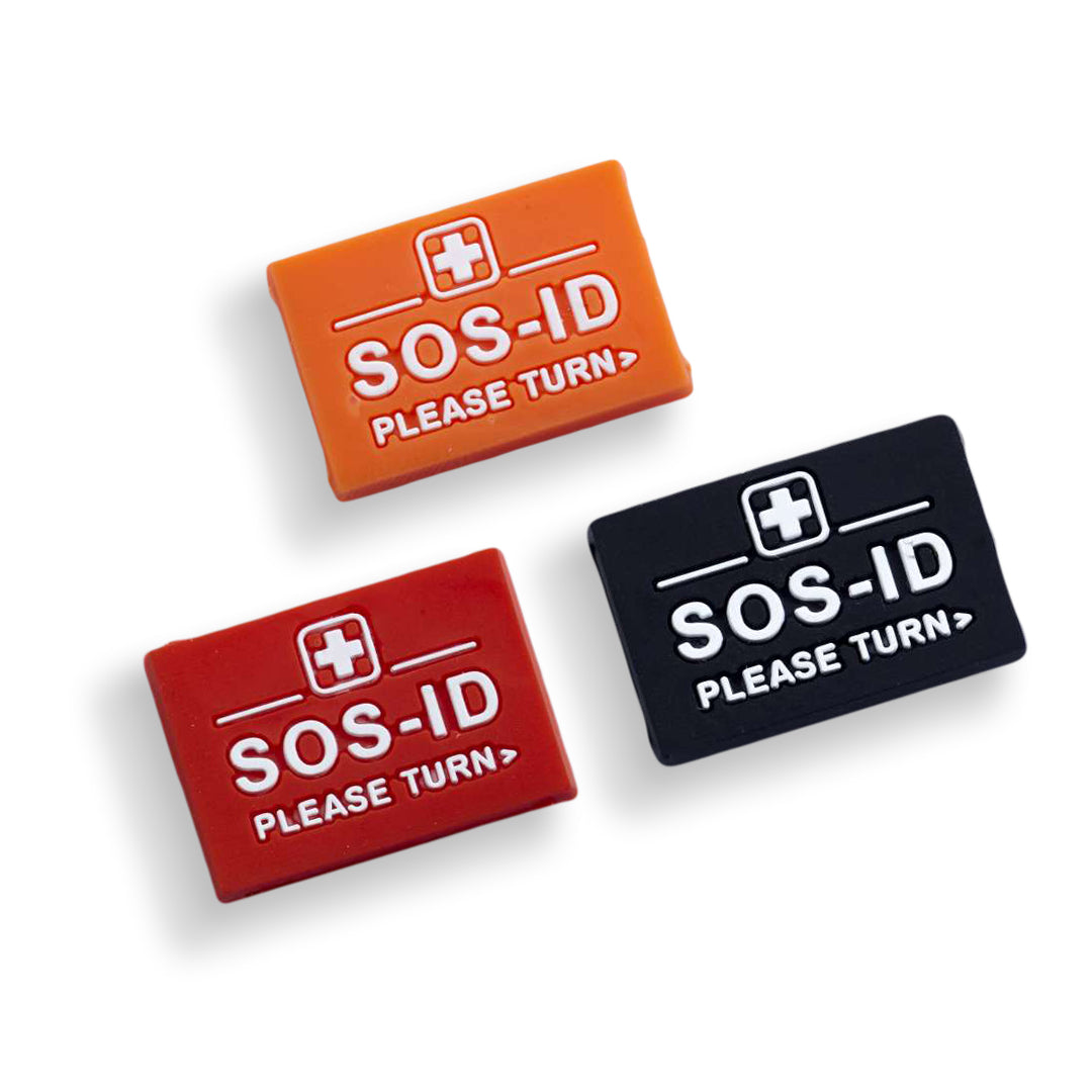 SOS-ID Armbandschlaufe 3er Set - Orange, Rot und Schwarz