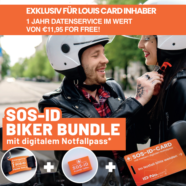 SOS-ID Biker Bundle inkl. digitalem Notfallpass für 12 + 12 Monate