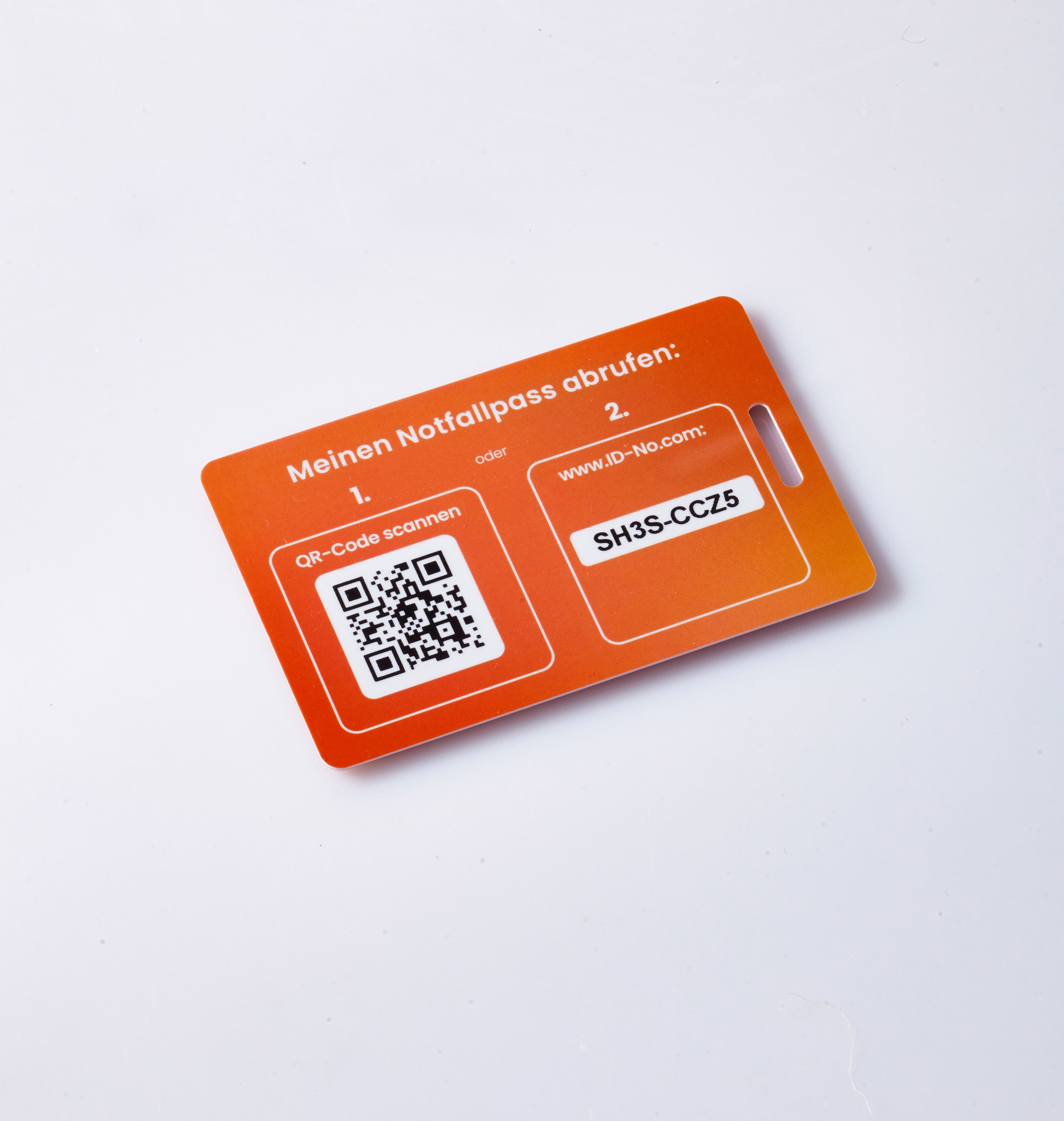 SOS-ID Notfallkarte inkl. digitalem Nofallpass. Robust für Geldbörse, Handyhülle etc.