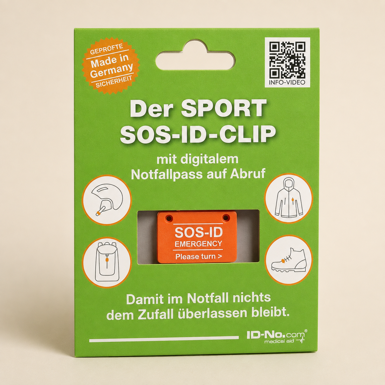SOS-ID Clip inkl. digitalem Notfallpass