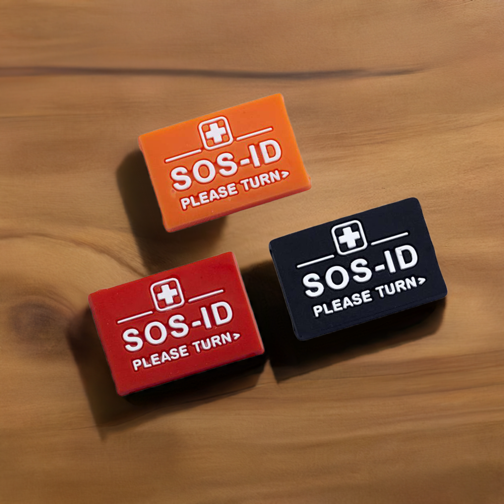 SOS-ID Armbandschlaufe 3er Set - Orange, Rot und Schwarz