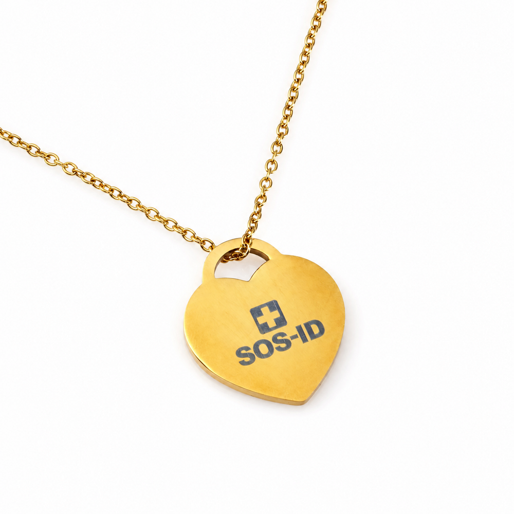 SOS-ID Kette HEART inkl. digitalem Notfallpass