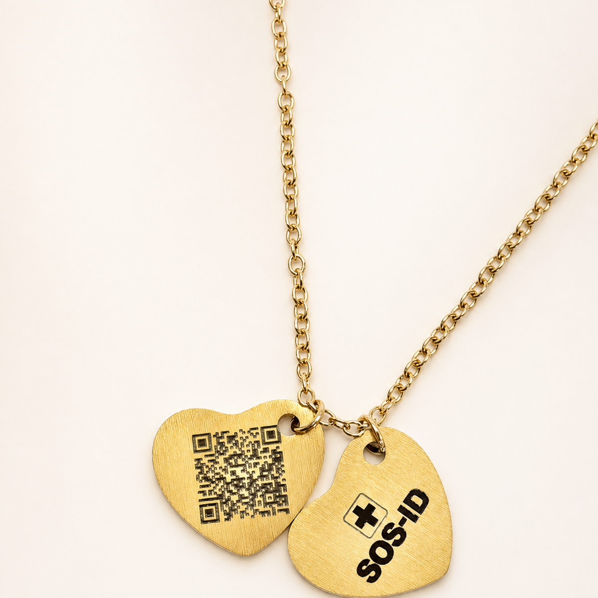 SOS-ID Kette TWIN HEARTS inkl. digitalem Notfallpass