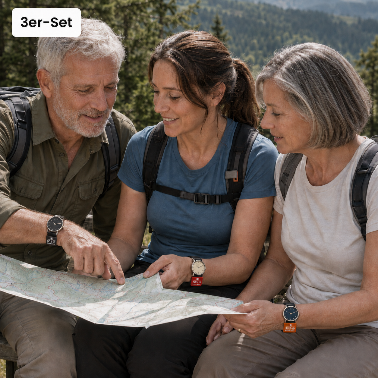 Vorteilspreis: SOS-ID Armbandschlaufe im 3er Set inkl. digitalem Notfallpass