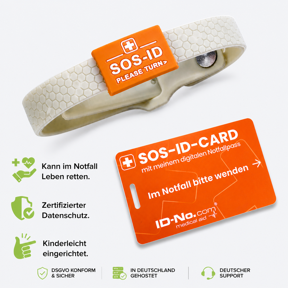 Notfall-Set SPORTS (Notfallkarte + Armband SPORTS) inkl. digitalem Notfallpass