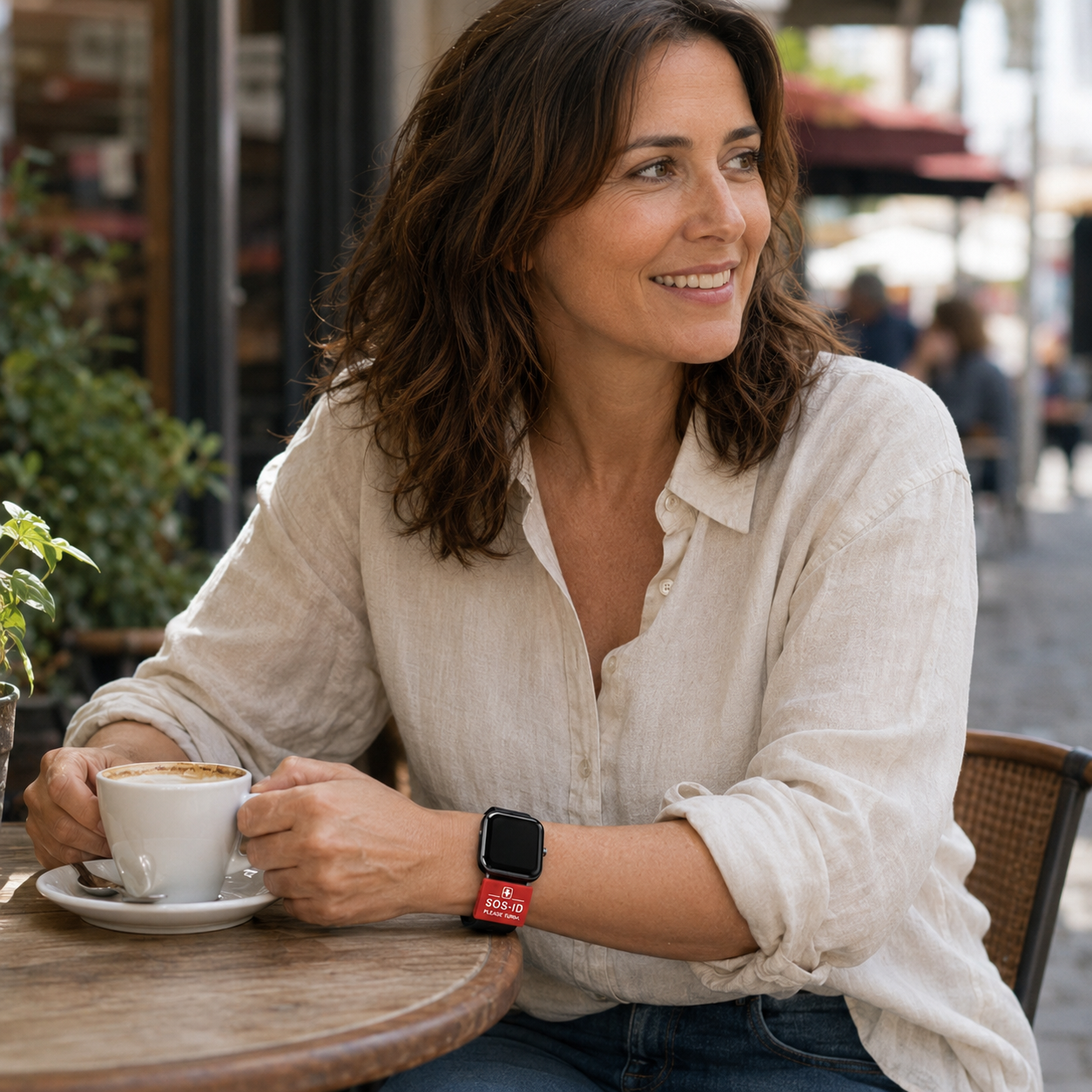 SOS-ID Armbandschlaufe inkl. digitalem Notfallpass. Innovativ und angenehm zu tragen.
