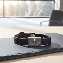 SOS-ID Armband SPORTS Metall inkl. digitalem Notfallpass - noch robuster.