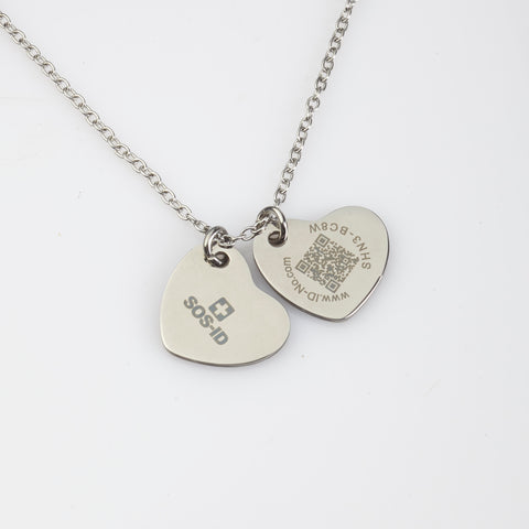 SOS-ID Kette TWIN HEARTS