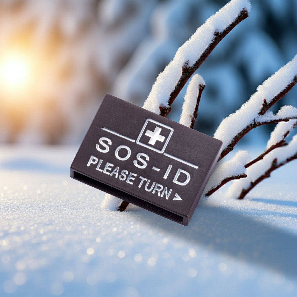 SOS-ID Armbandschlaufe aus Metall inkl. digitalem Notfallpass - noch robuster!